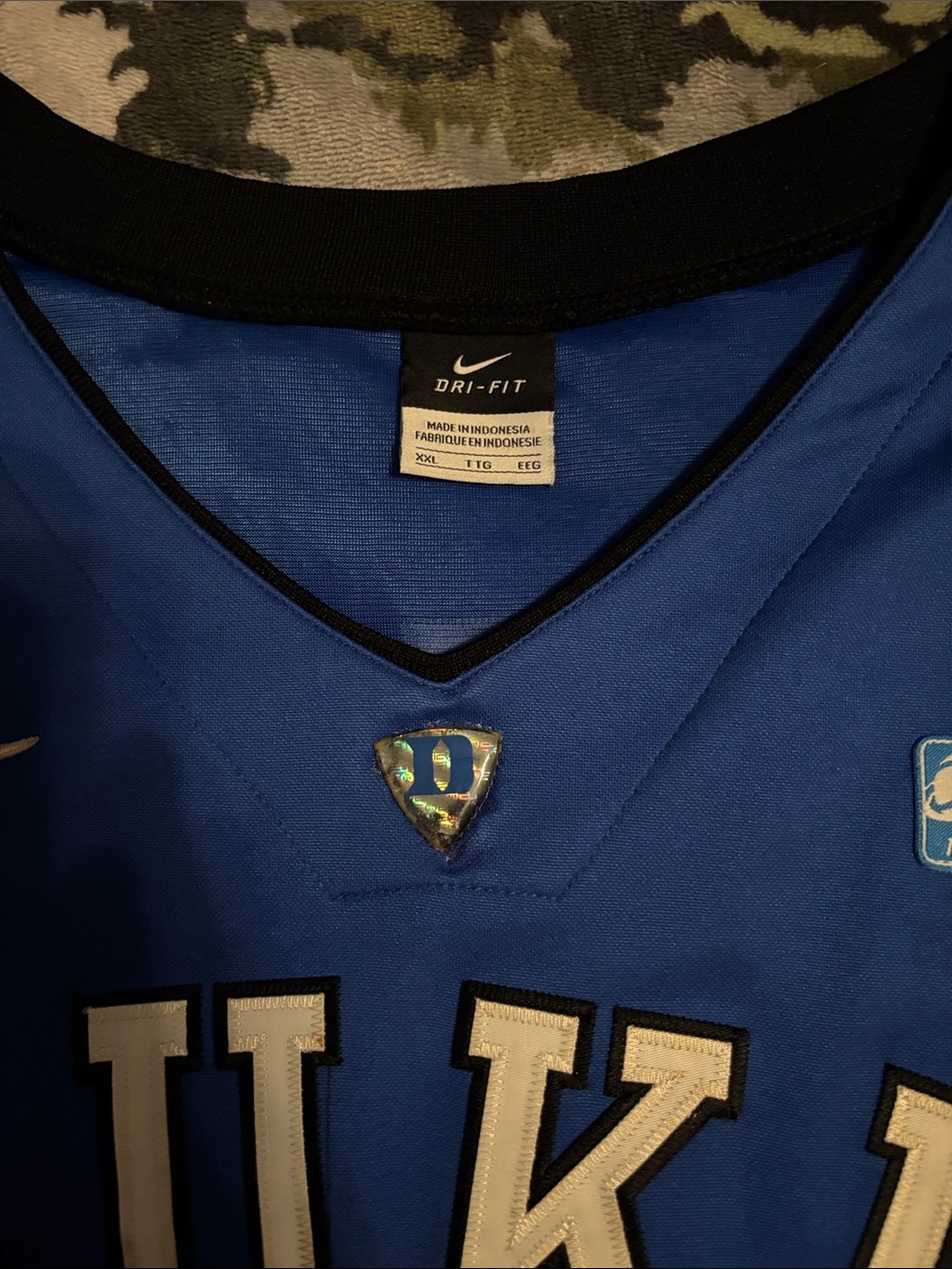 Nike Duke Blue and White Basketball Jersey - #1 - Picture 2 of 6